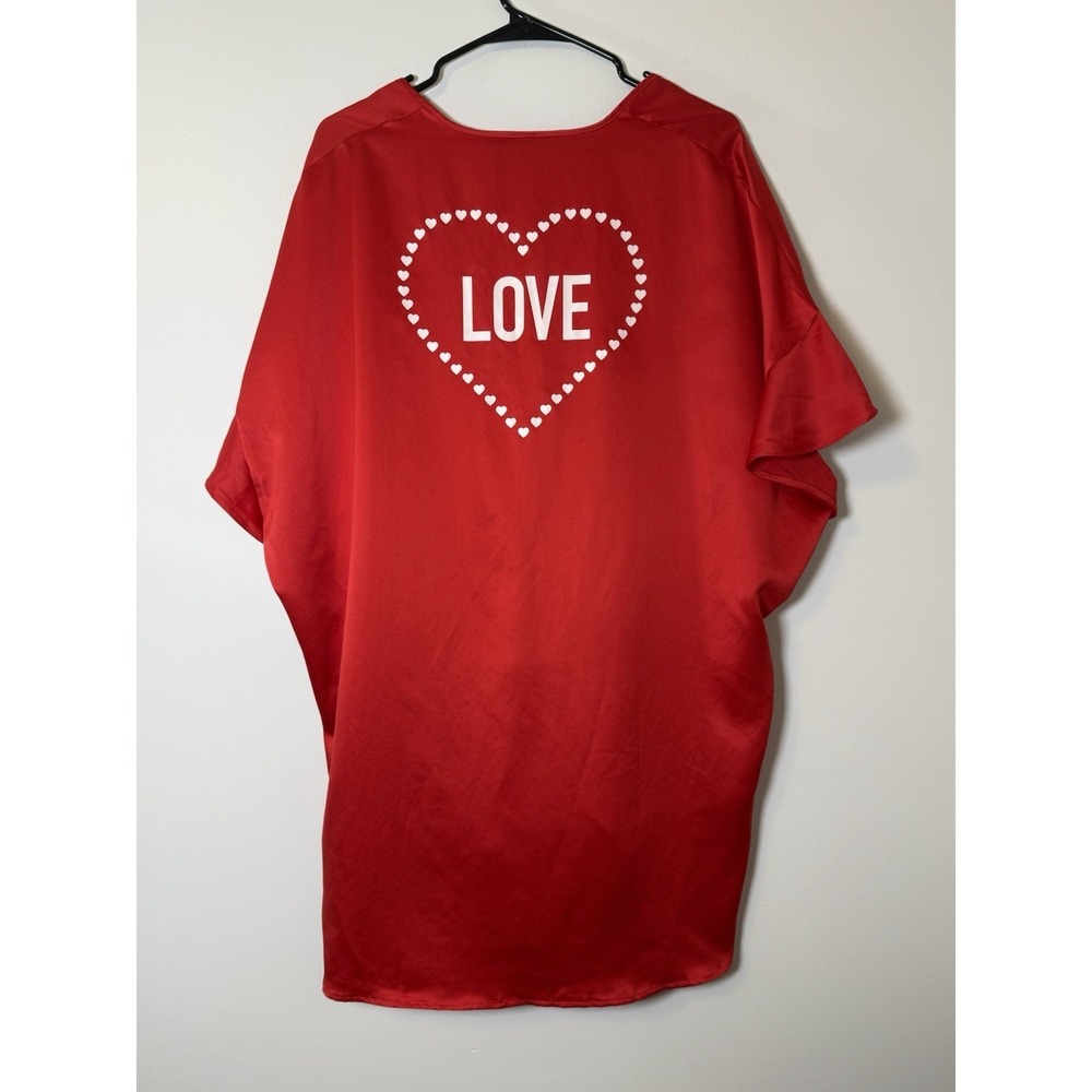 Victorias Secret LOVE Short Red Kimono Robe O/S Heart  Coquette Cover up NWT - Picture 6 of 13